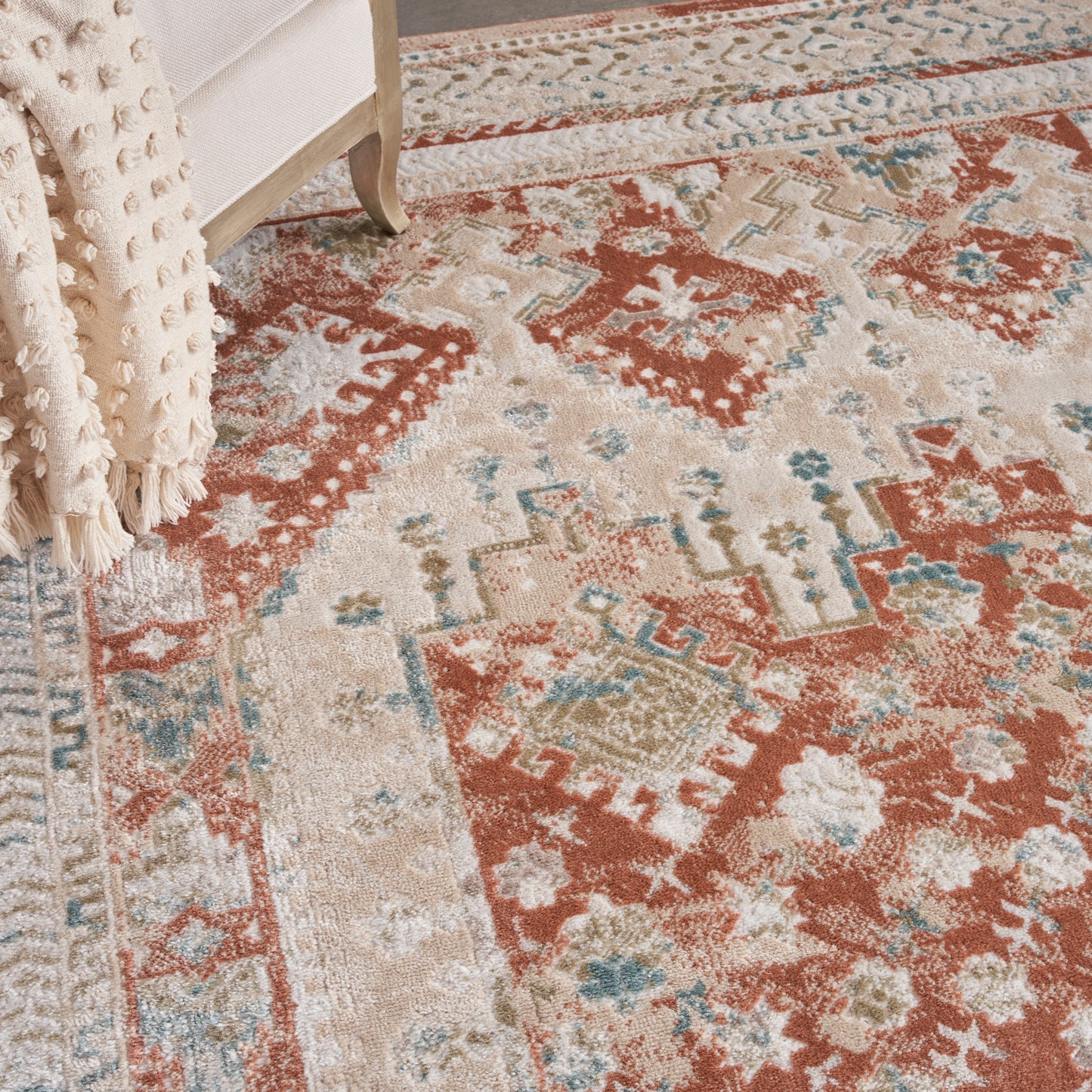 Nourison Home Thalia  Rust Multicolor  Transitional