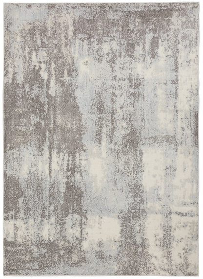 Nourison Home Etchings  Grey Light Blue  Contemporary