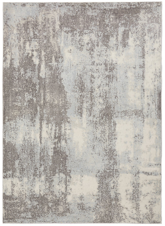 Nourison Home Etchings  Grey Light Blue  Contemporary