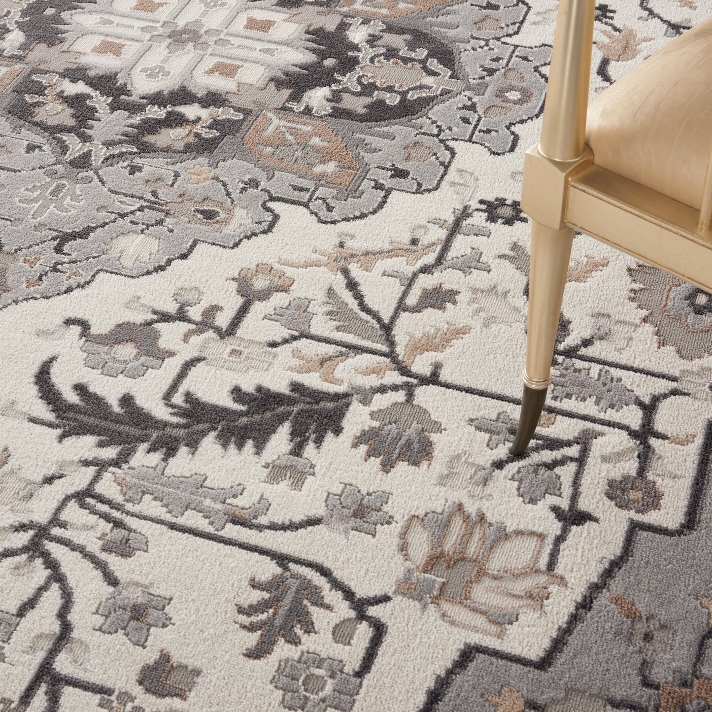 Nourison Home Elation  Ivory Grey  Traditional
