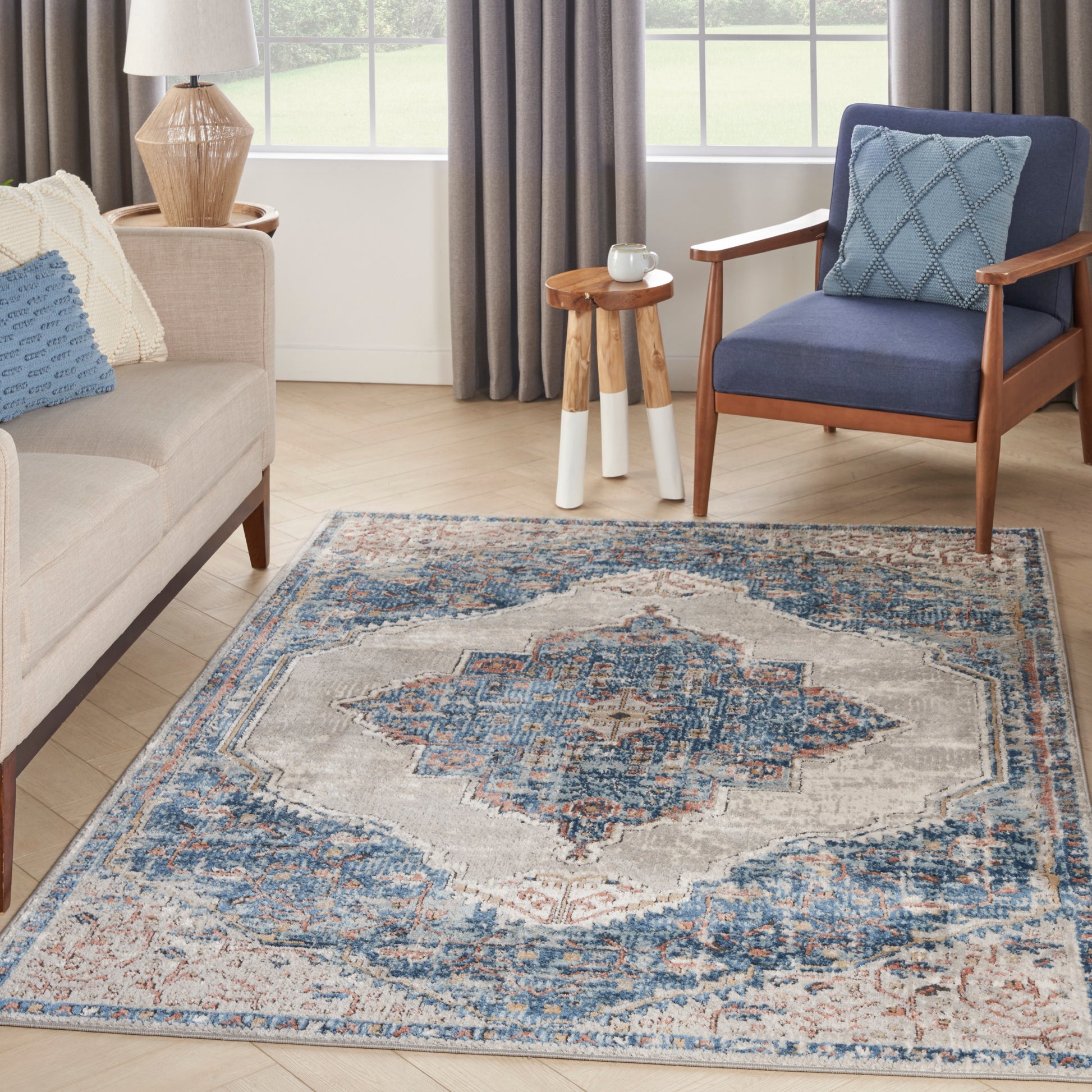 Nourison Home Quarry  Blue Grey  Traditional
