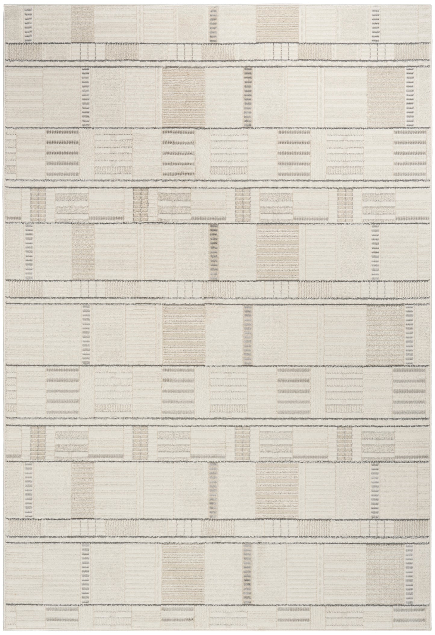 Nourison Home Nordic NRC04 Ivory Grey Contemporary Power-loomed Rug