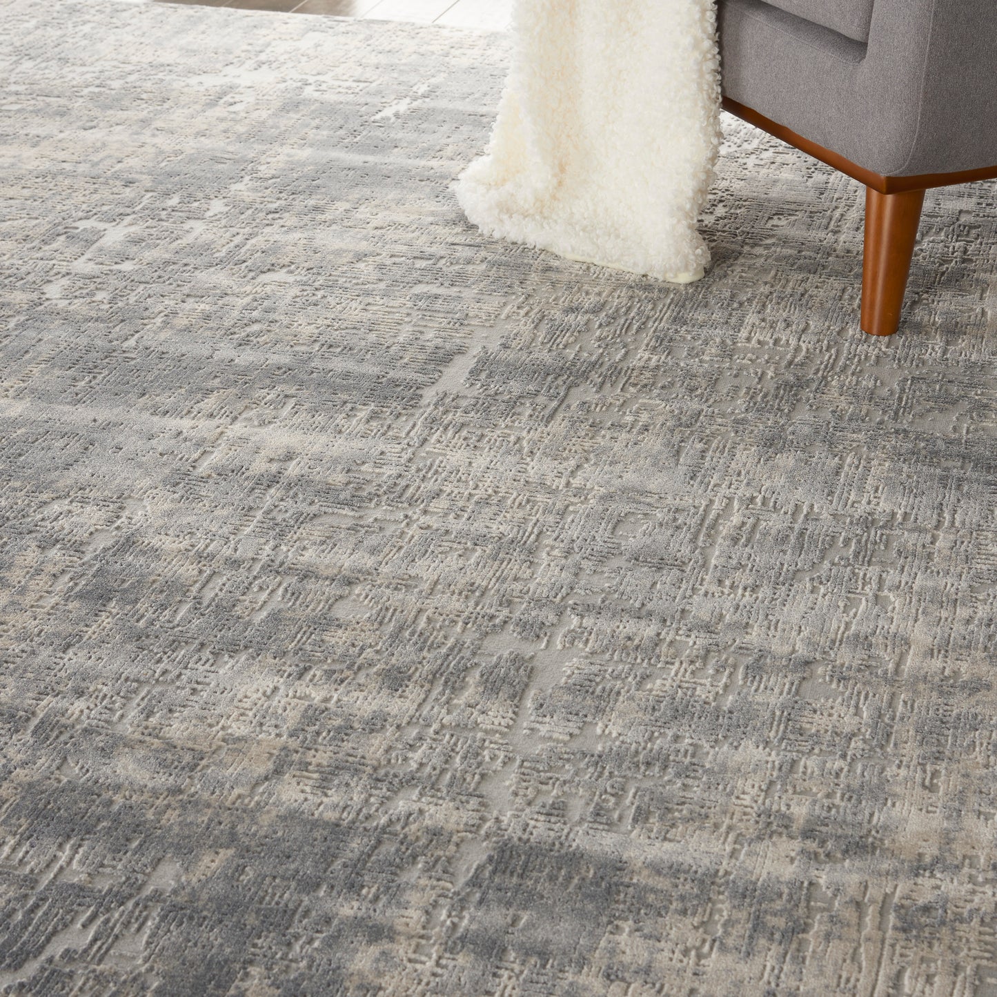 Nourison Home Rustic Textures  Ivory Silver  Contemporary