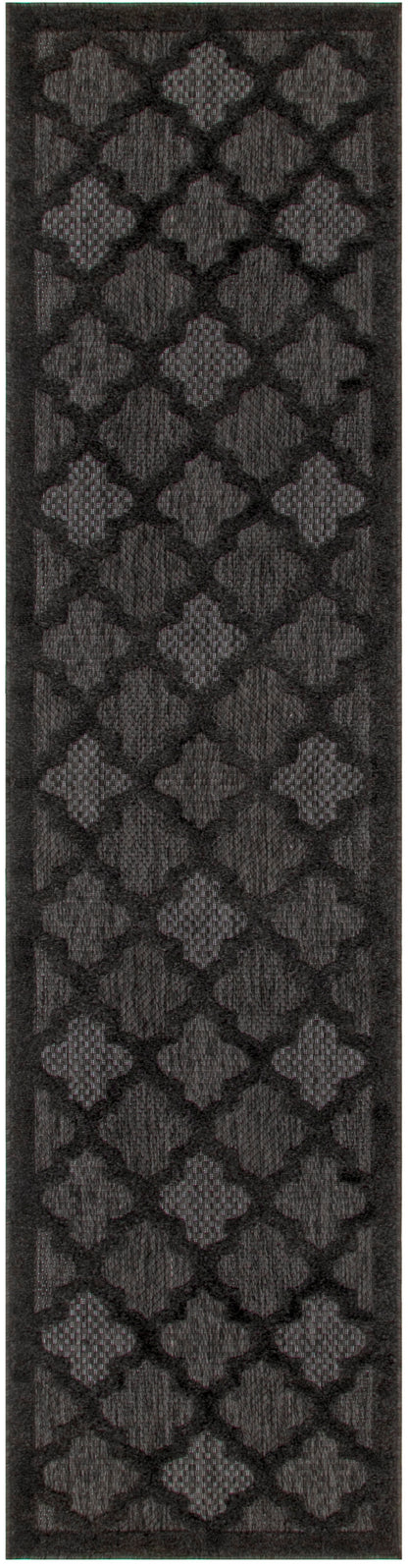 Nourison Home Easy Care NES01 Charcoal Black Contemporary Flat Weave Rug