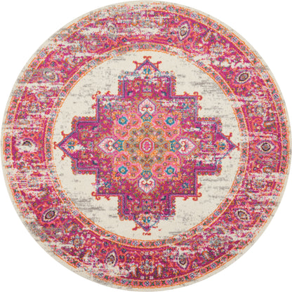Nourison Home Passion PSN03 Ivory Fuchsia Transitional Power-loomed Rugs