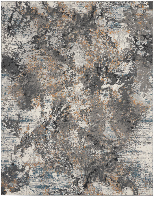 Nourison Home Tangra  Grey Multi  Contemporary