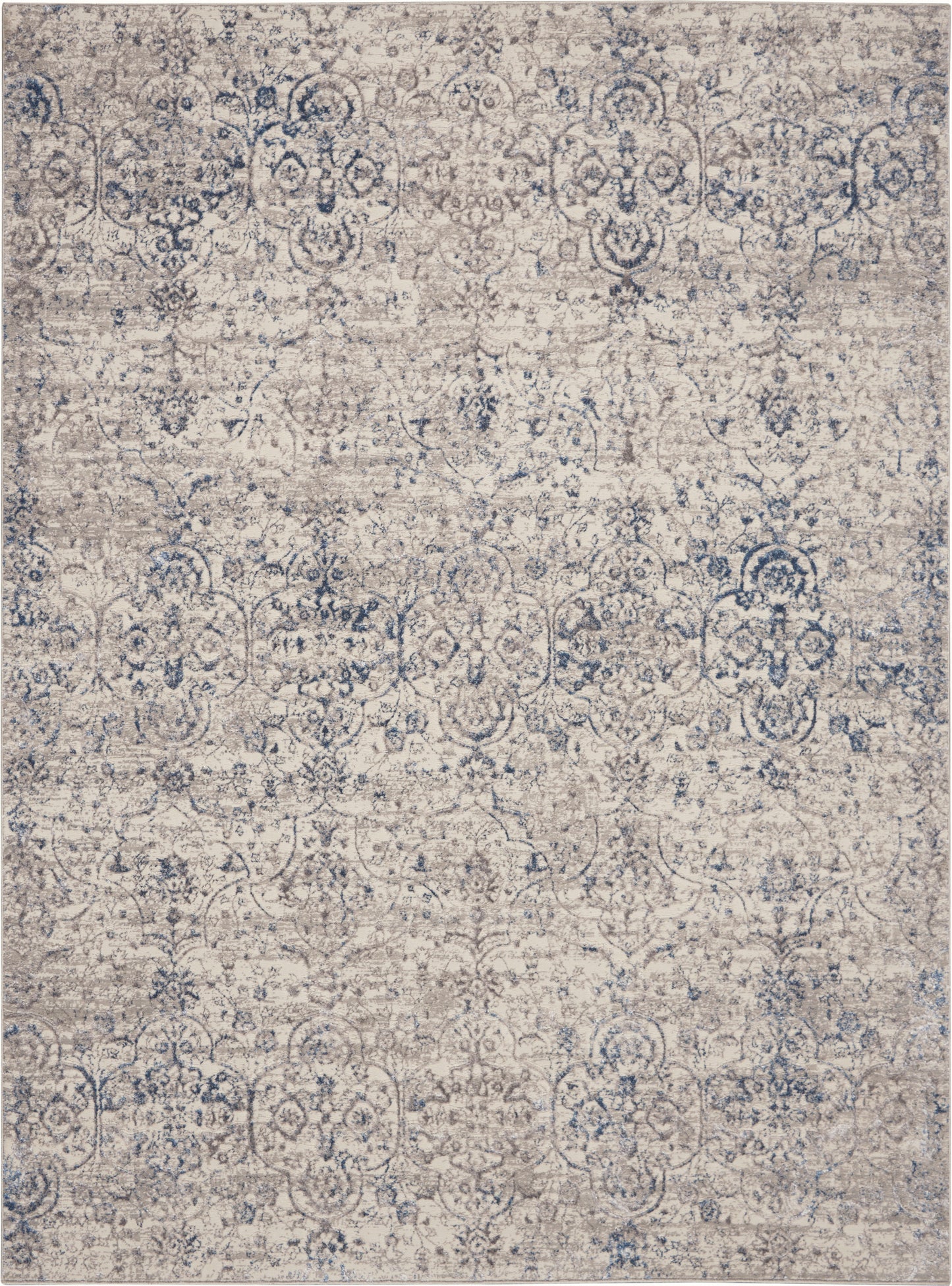 Nourison Home Royal Terrace KI43 Beige Blue Contemporary Power-loomed Rug