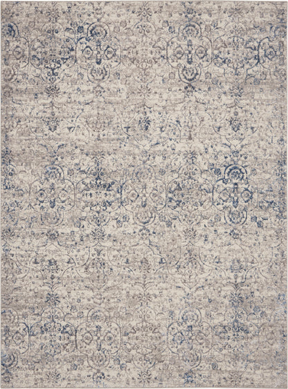 Nourison Home Royal Terrace KI43 Beige Blue Contemporary Power-loomed Rug