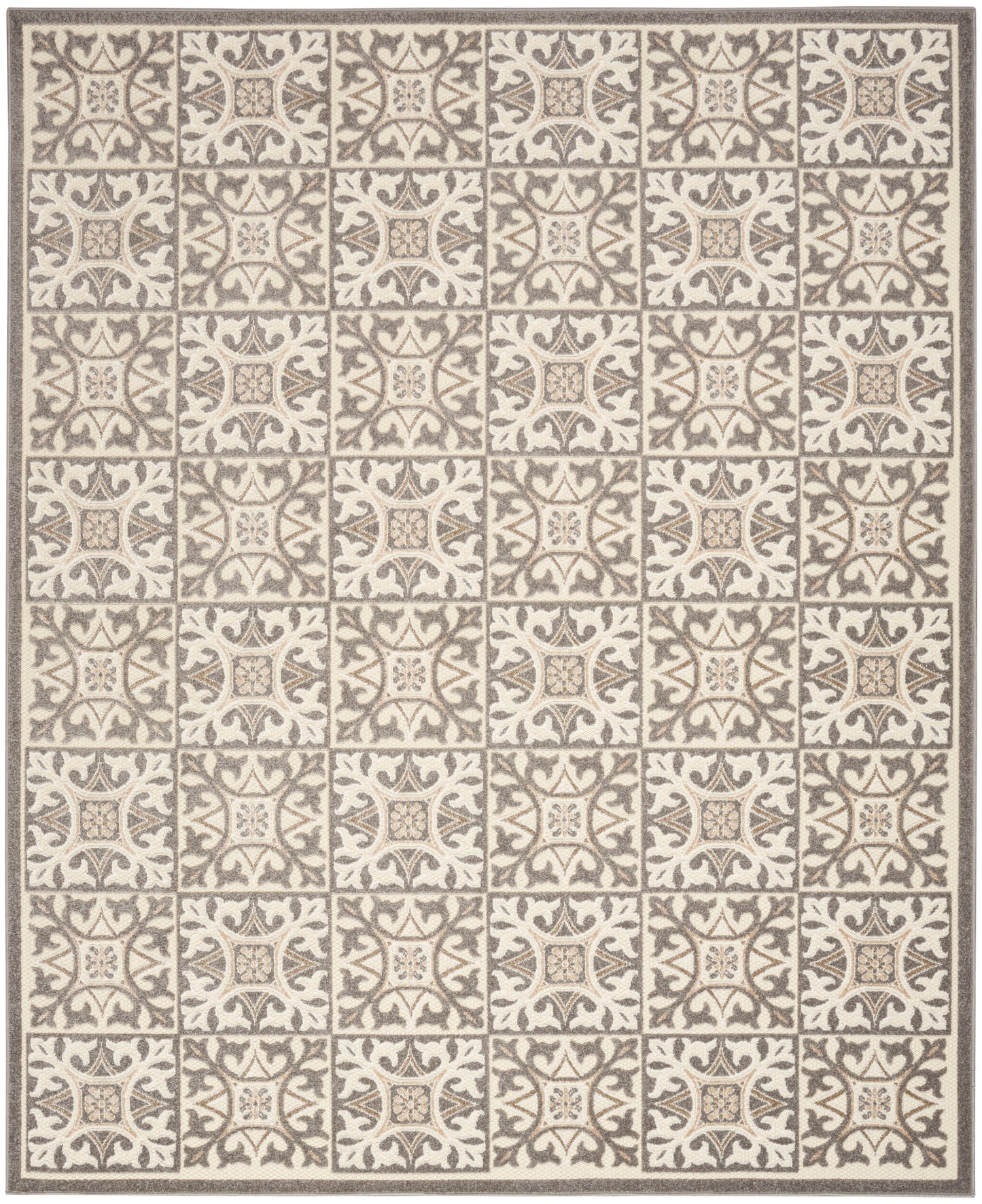 Nourison Home Aloha ALH34 Ivory Grey Contemporary Power-loomed Rugs