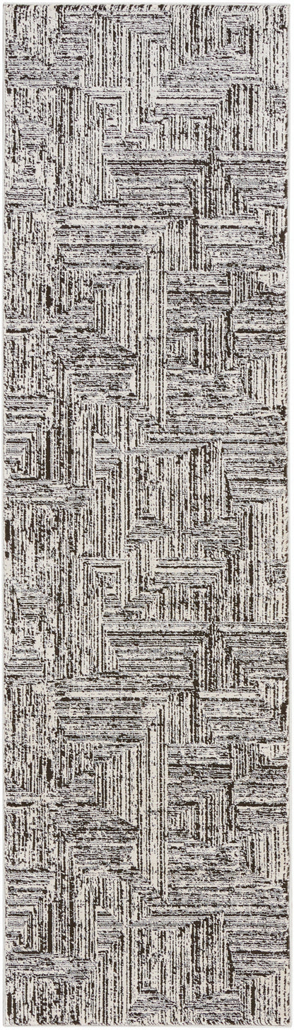 Calvin Klein CK024 Irradiant IRR01 Cream Black Contemporary Power-loomed Rug