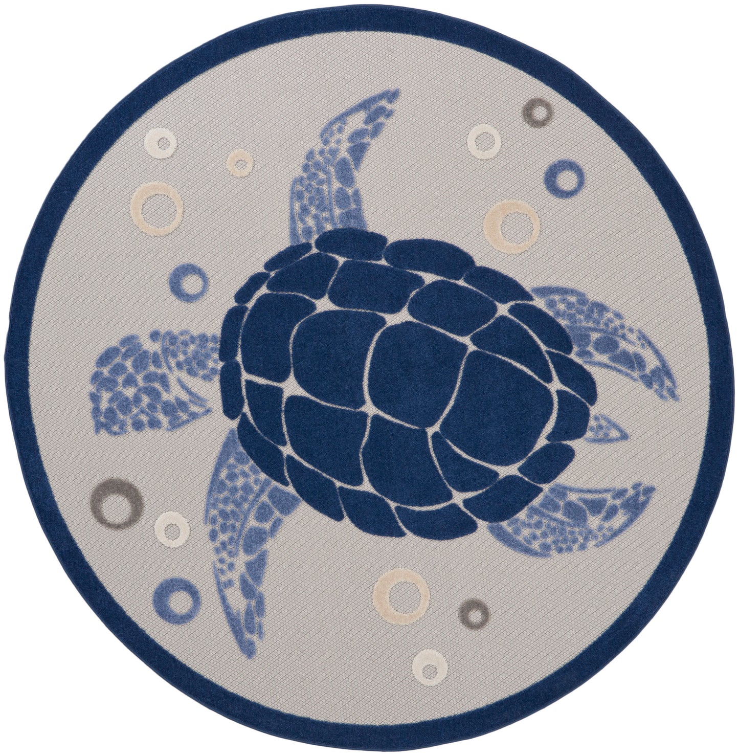 Nourison Home Aloha ALH27 Navy Blue Contemporary Power-loomed Rugs