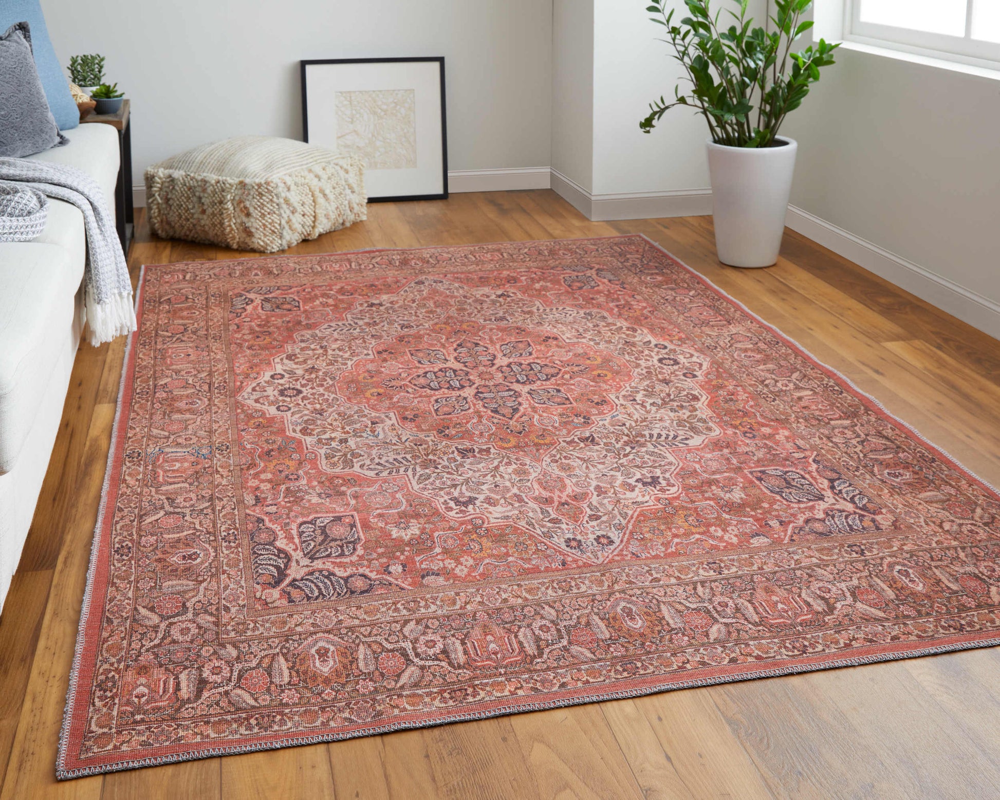 Feizy Rawlins  Terracotta Multi Transitional/Bohemian & Eclectic/Vintage