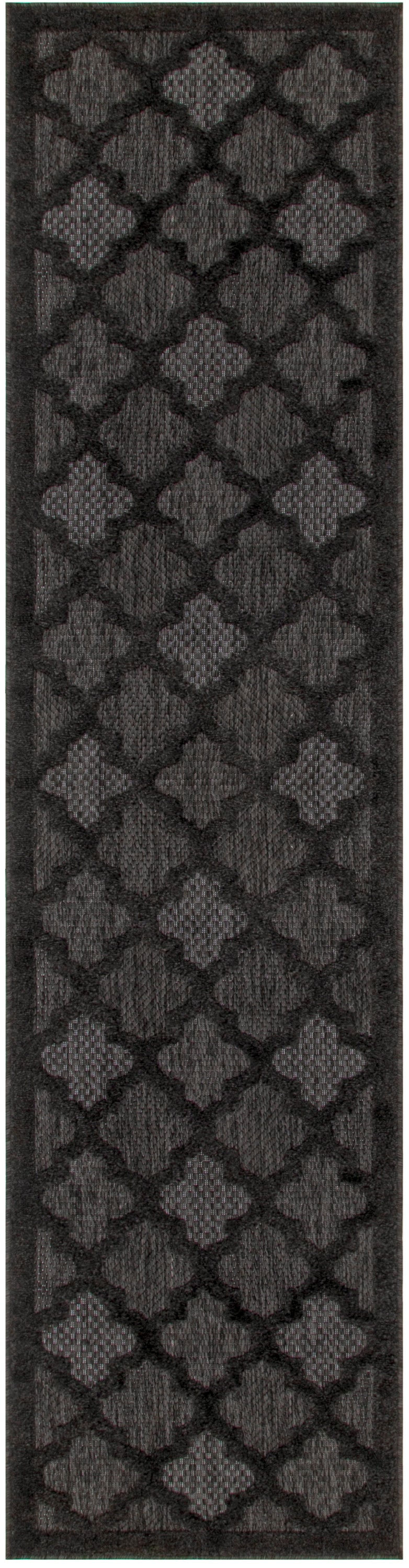 Nourison Home Easy Care NES01 Charcoal Black Contemporary Flat Weave Rug