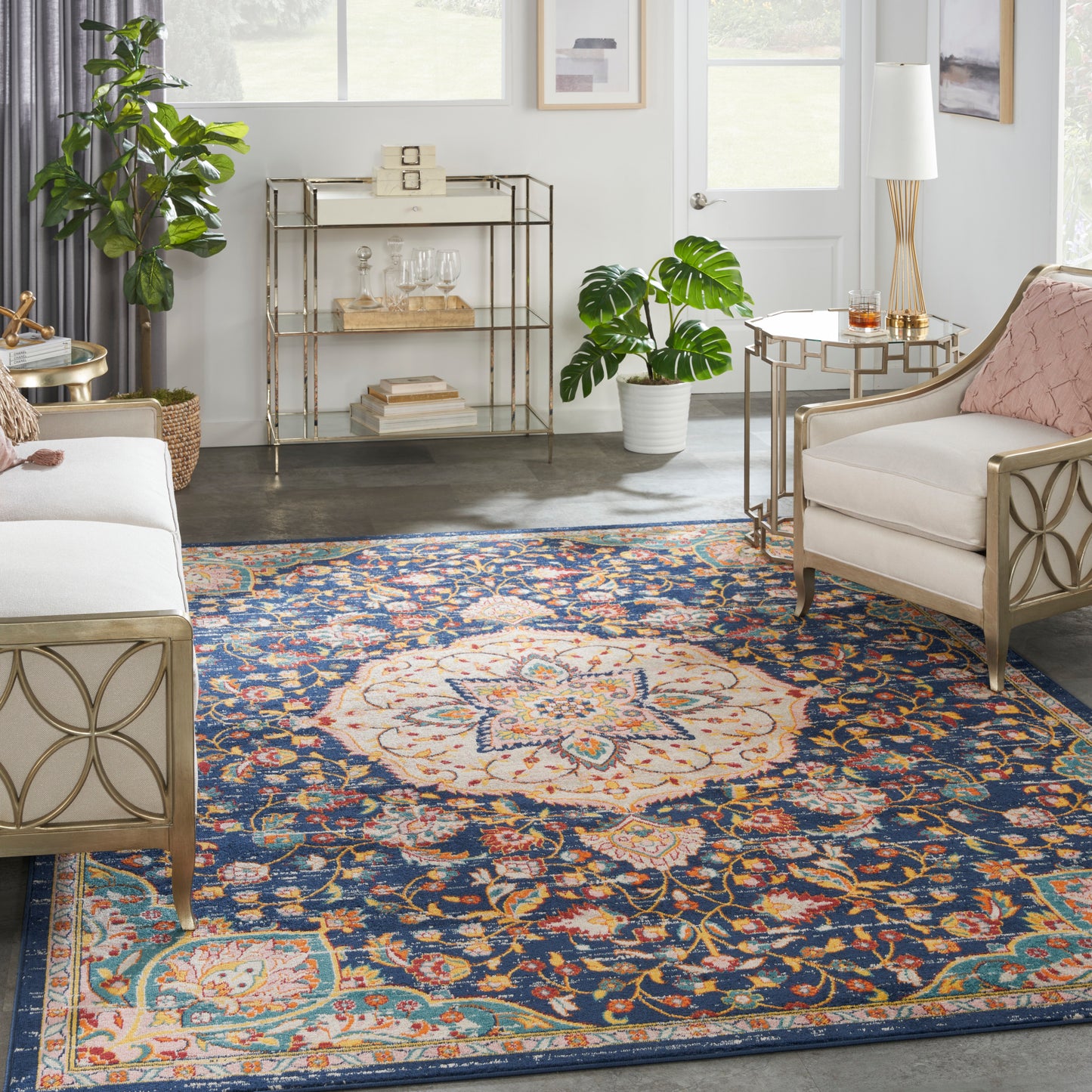 Nourison Home Passion  Navy Multicolor  Transitional