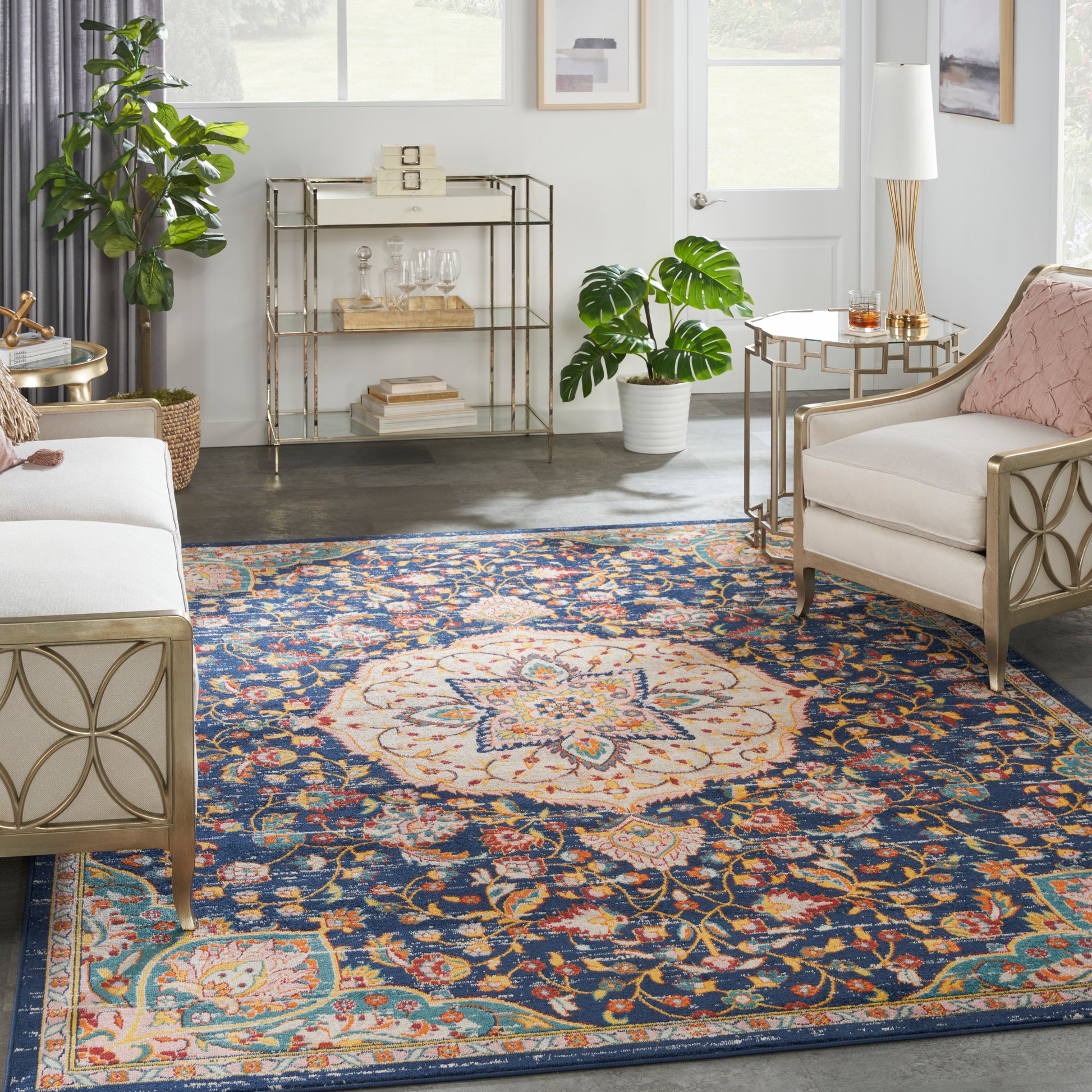 Nourison Home Passion  Navy Multicolor  Transitional
