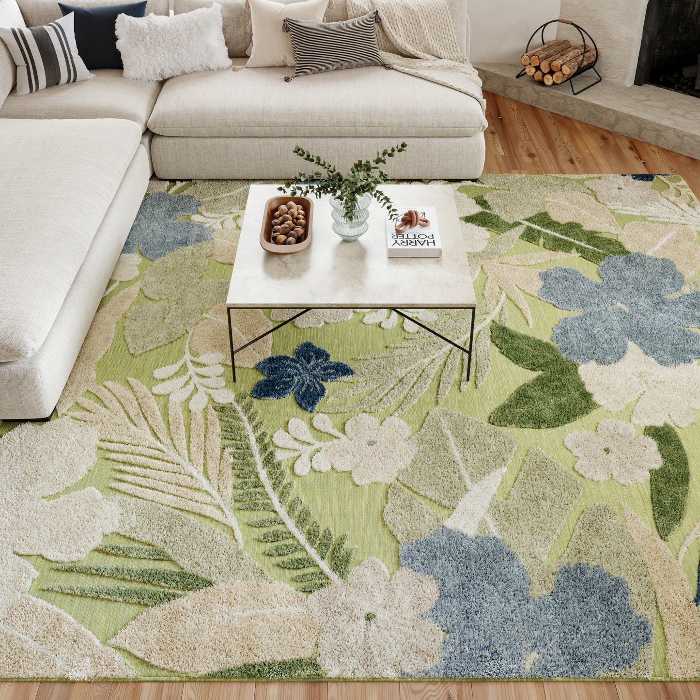 Nourison Home Suncoast  Green Blue  Contemporary