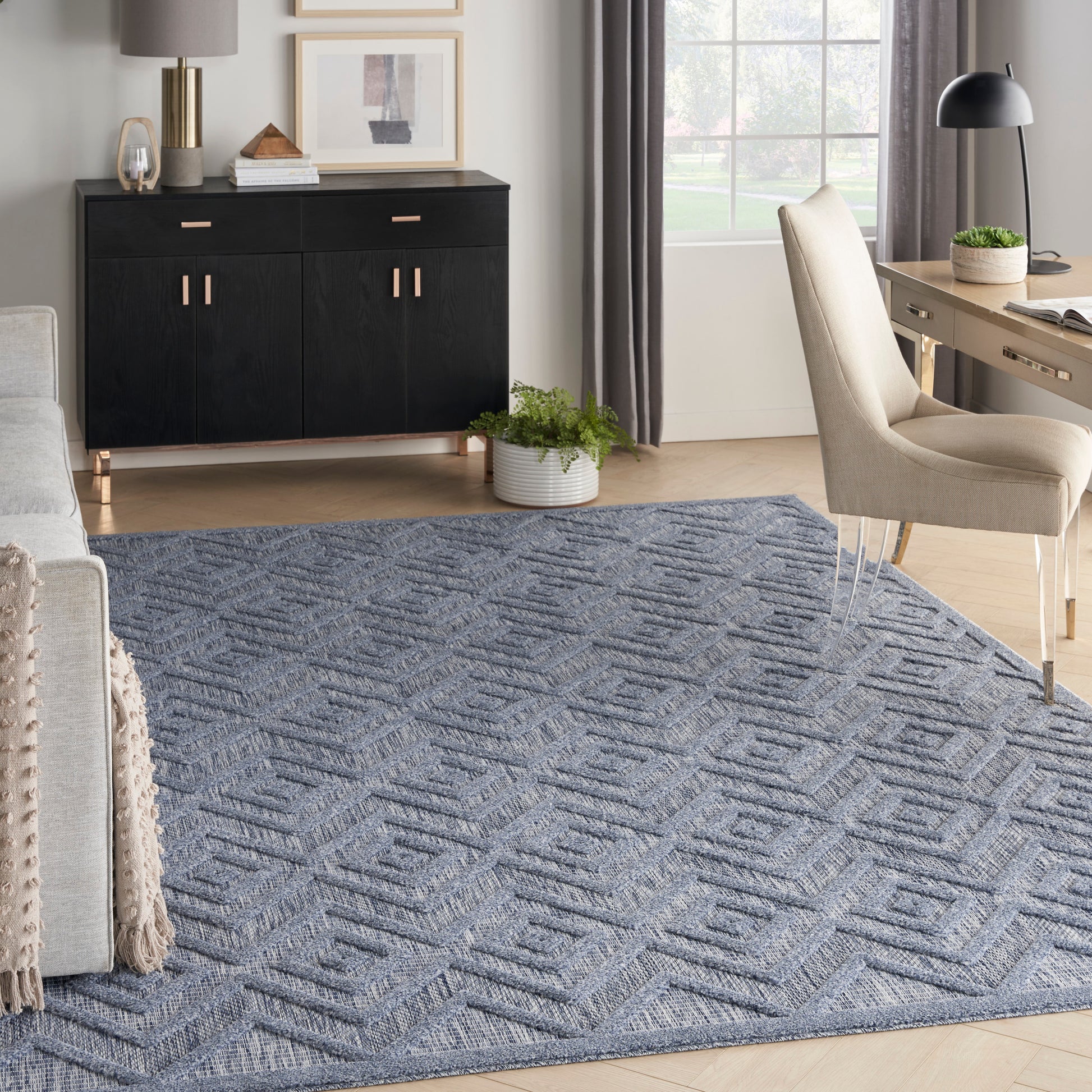 Nourison Home Versatile  Denim Blue  Contemporary
