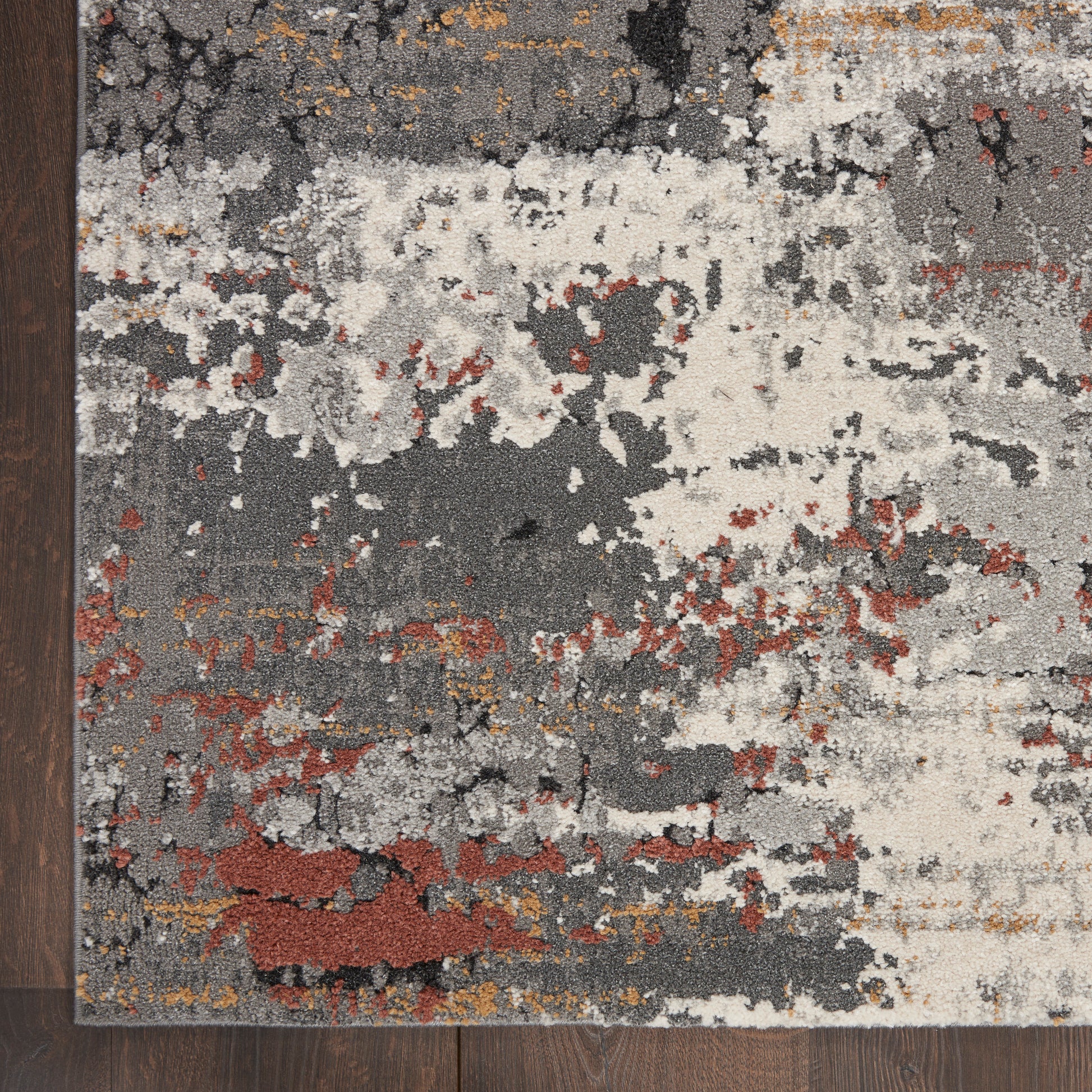 Nourison Home Tangra  Grey Multicolor  Contemporary