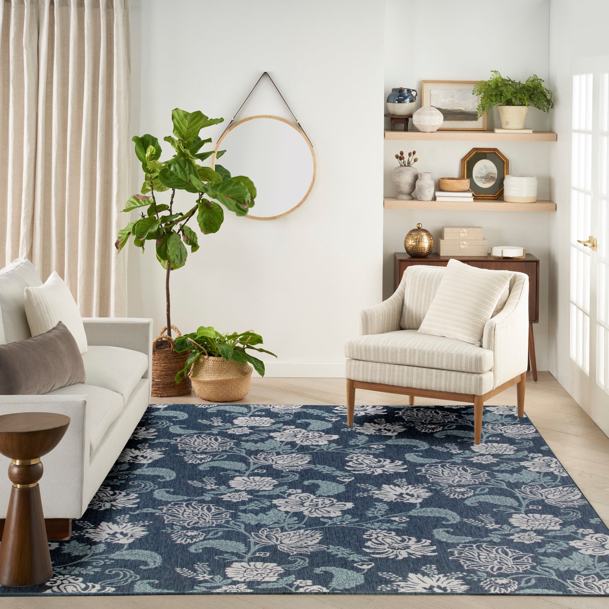 Nourison Home Garden Oasis  Navy  Contemporary