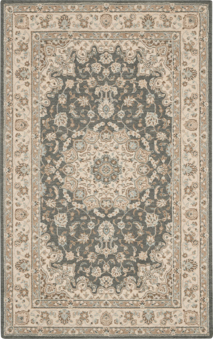 Nourison Home Living Treasures LI15 Grey Ivory Traditional Loom-woven Rug