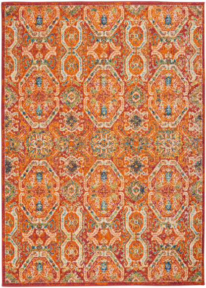Nourison Home Allur ALR05 Red Multicolor Transitional Power-loomed Rug