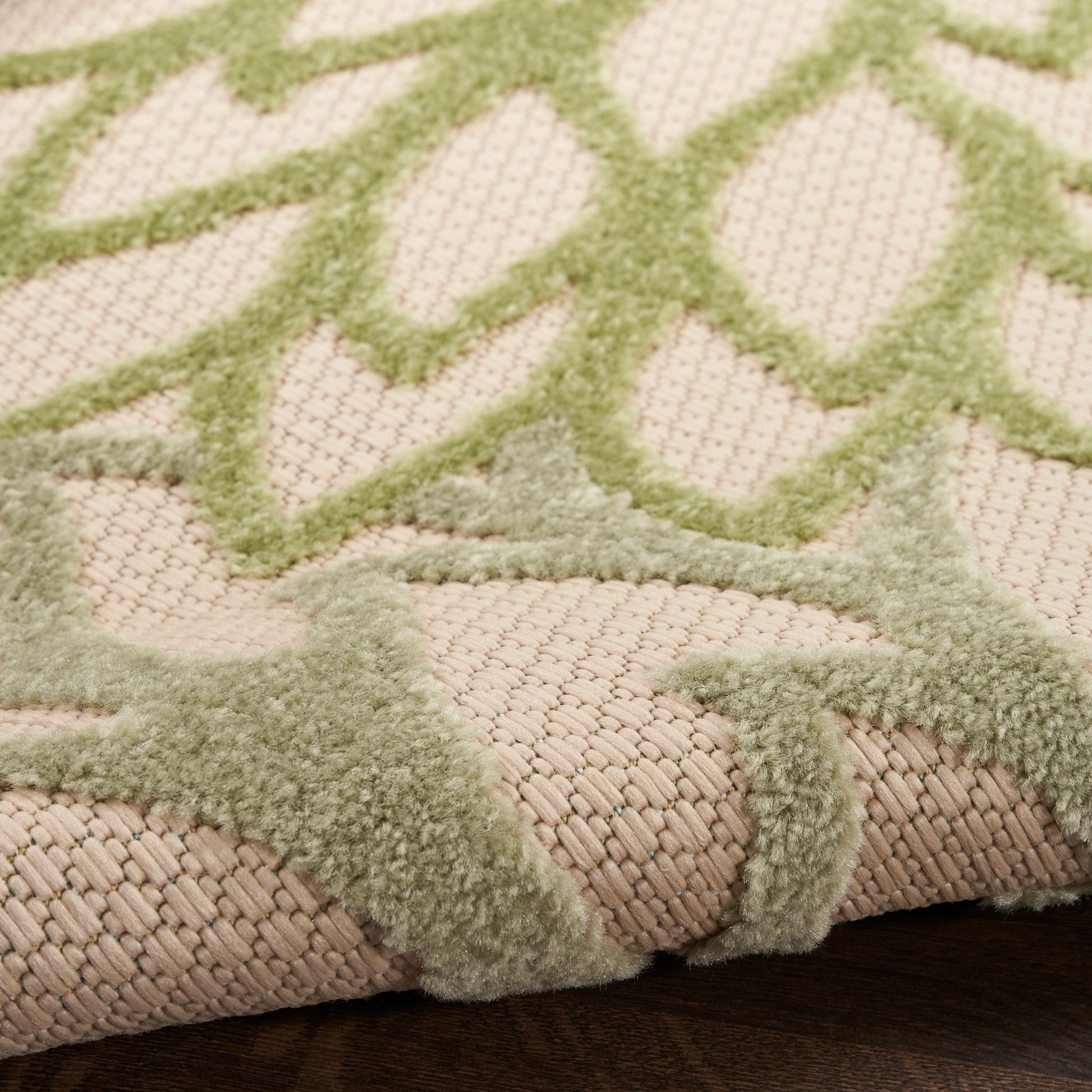 Nourison Home Aloha  Ivory Green  Contemporary