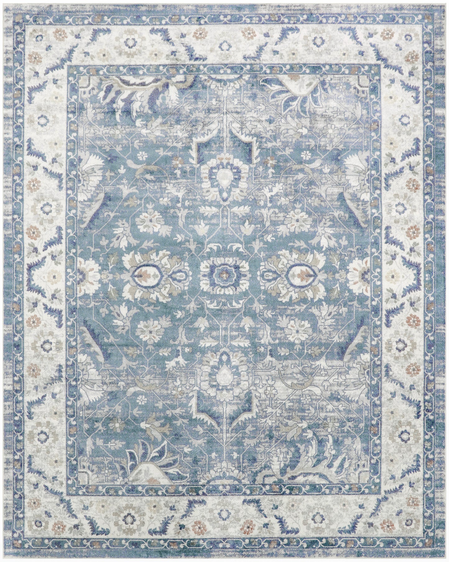 Nourison Home Astra Machine Washable ASW20 Blue Traditional Power-loomed Rug