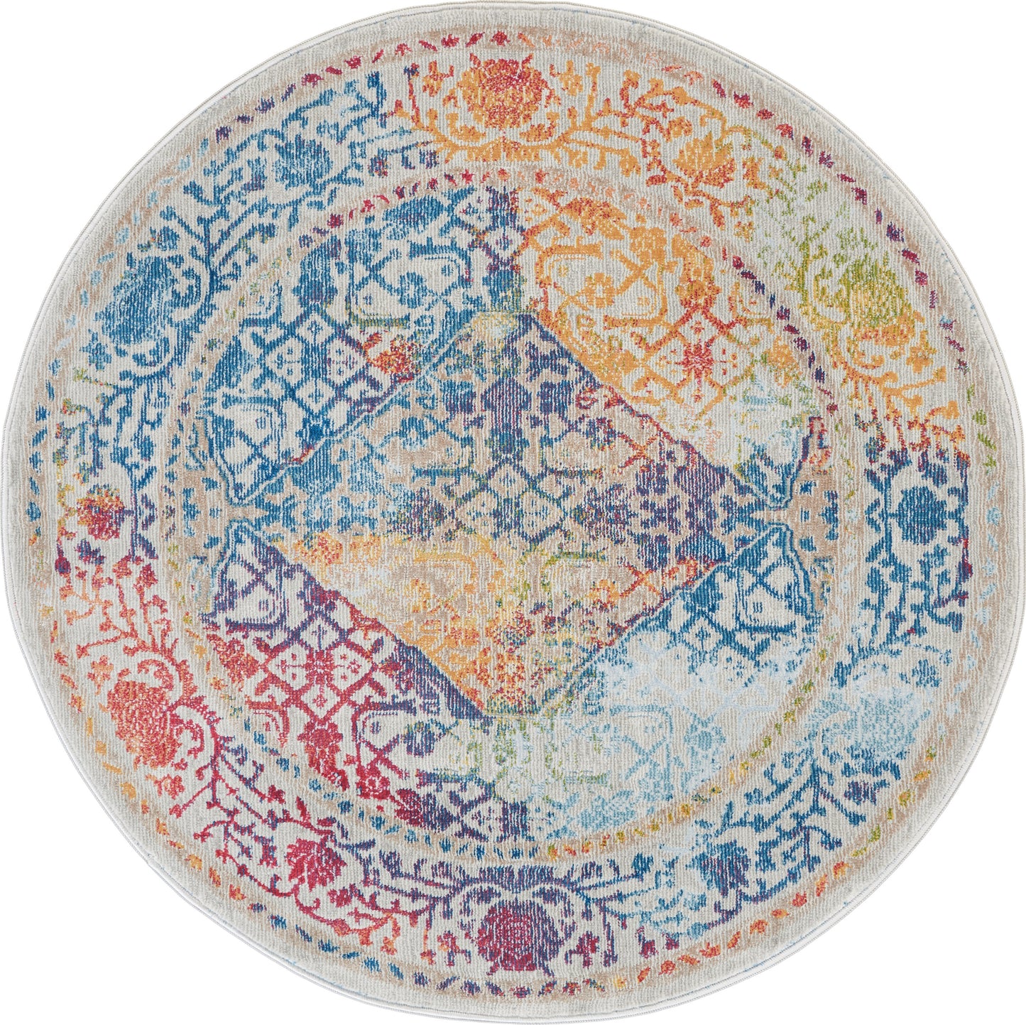 Nourison Home Ankara Global ANR04 Ivory Multicolor Transitional Power-loomed Rug