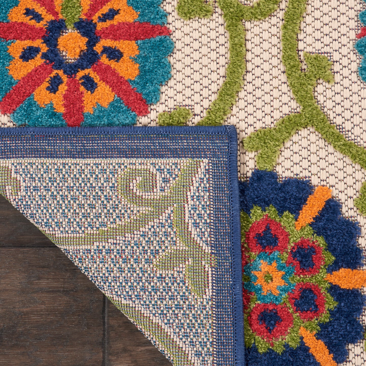 Nourison Home Aloha  Blue Multicolor  Contemporary