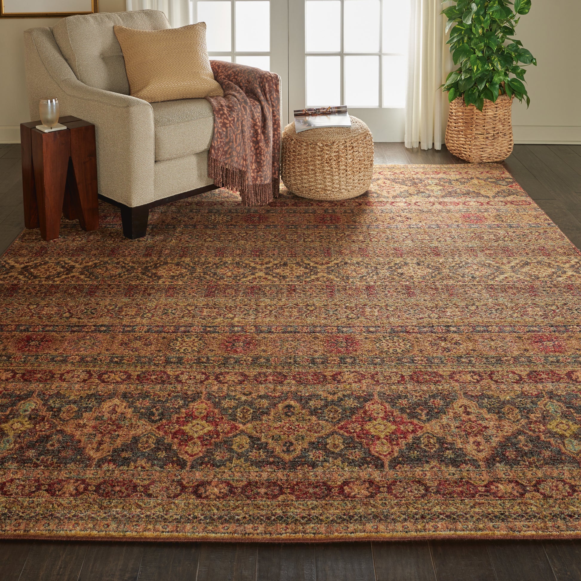 Nourison Home Jewel  Blue Red  Traditional