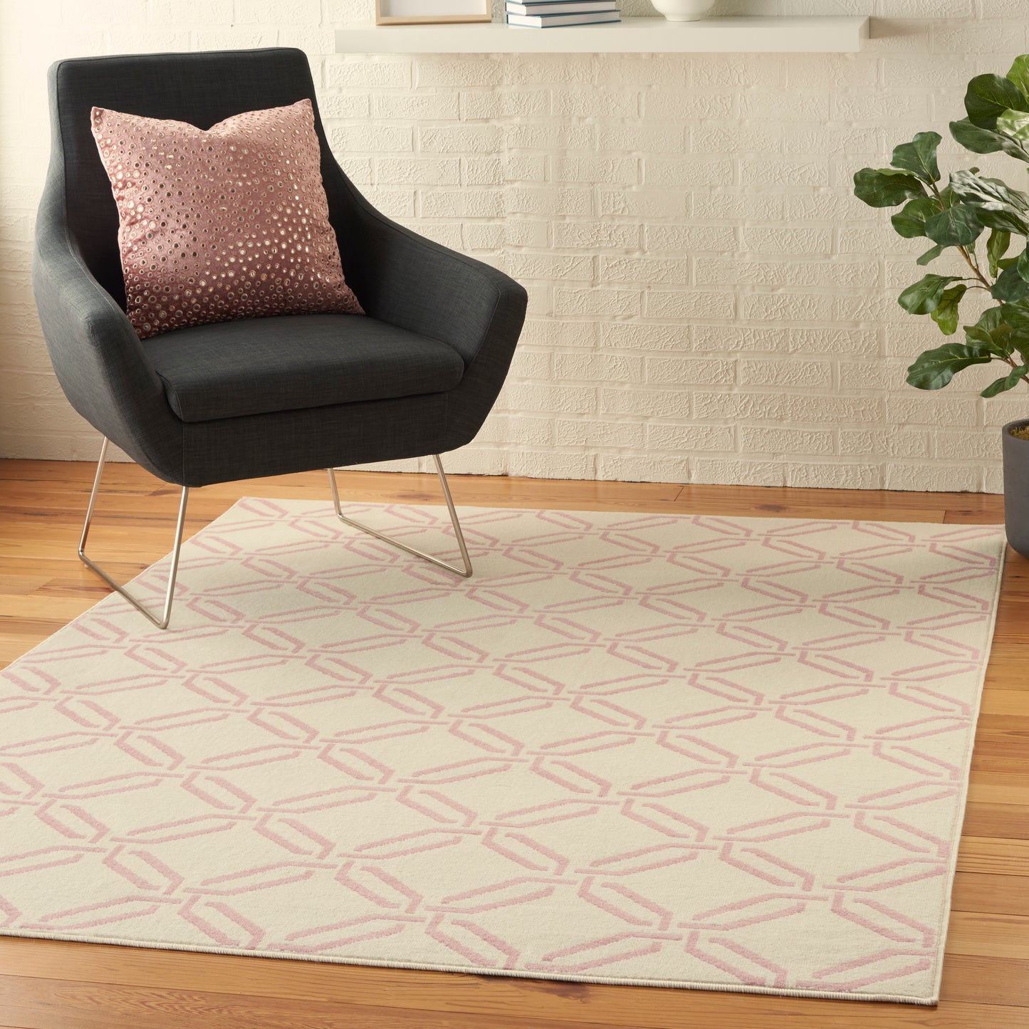 Nourison Home Jubilant  Ivory Pink  Contemporary