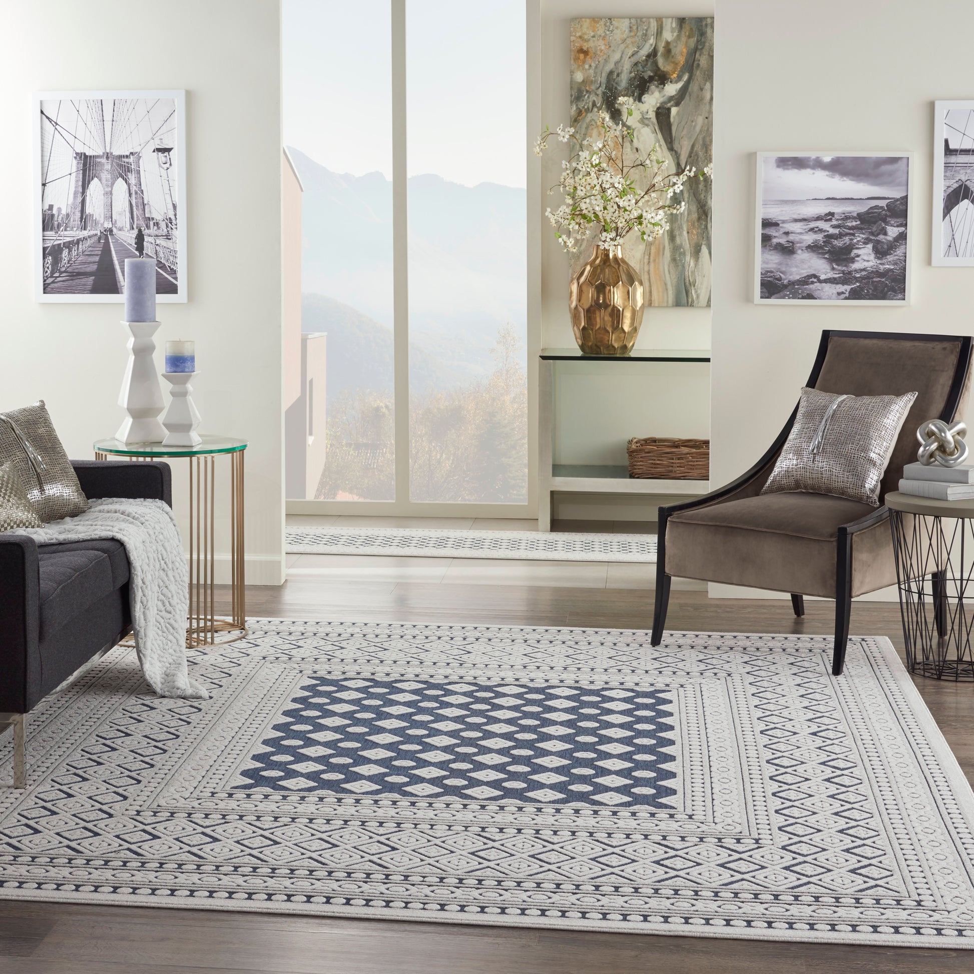 Nourison Home Key Largo  Blue  Transitional