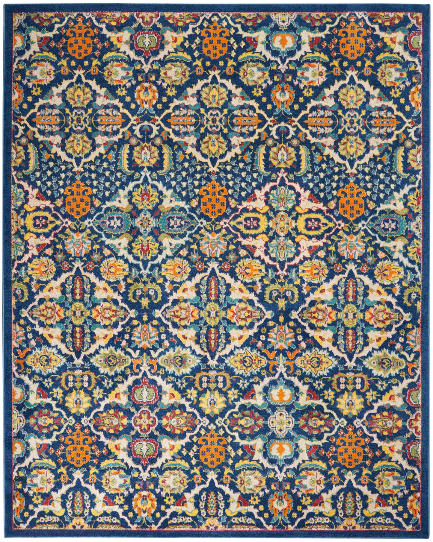 Nourison Home Allur ALR03 Navy Multicolor Transitional Power-loomed Rug