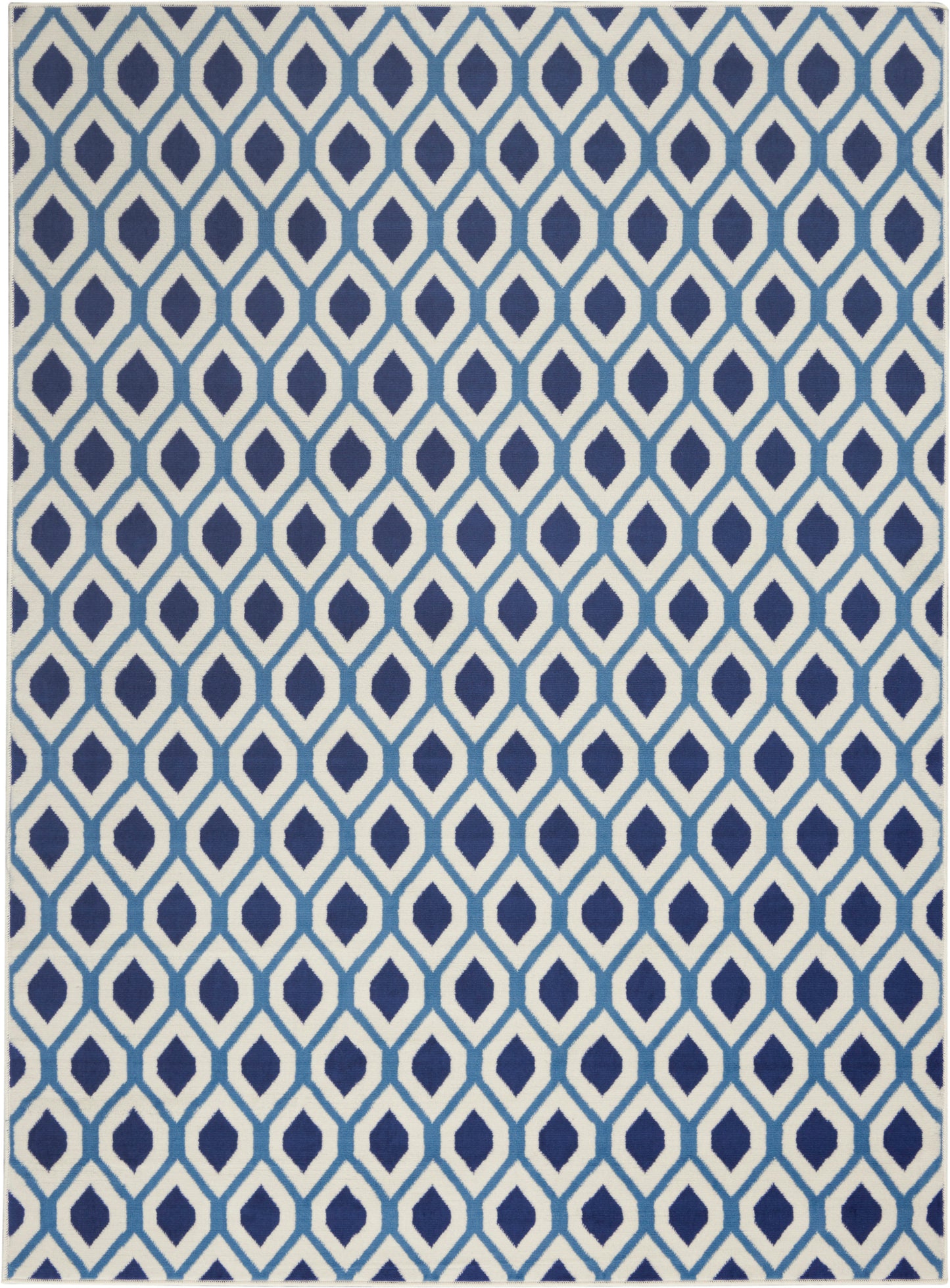 Nourison Home Grafix  White Navy  Contemporary