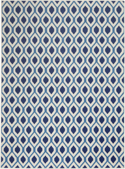 Nourison Home Grafix  White Navy  Contemporary