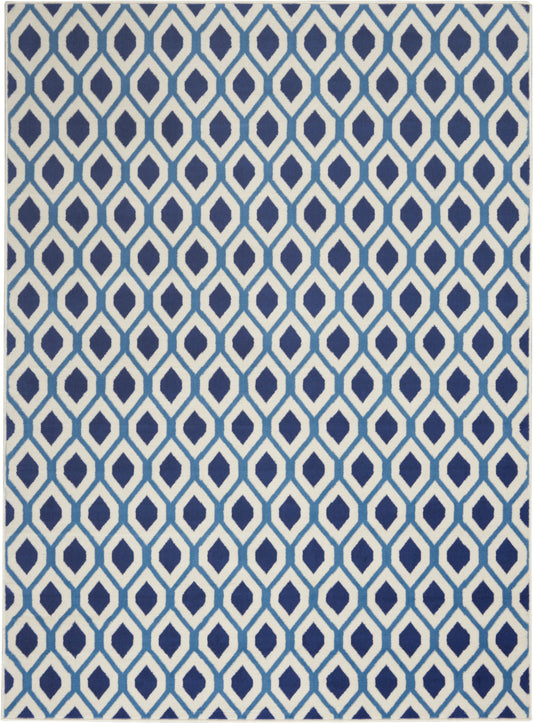 Nourison Home Grafix  White Navy  Contemporary