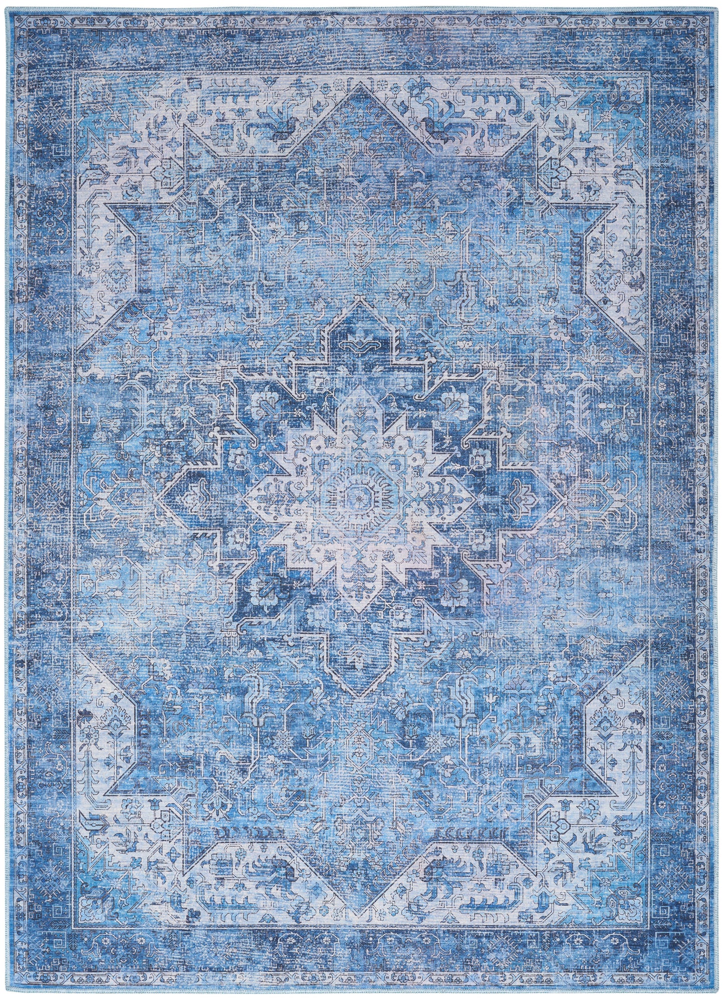 Nourison Home Nourison Washables NWB15 Blue Traditional Power-loomed Rug