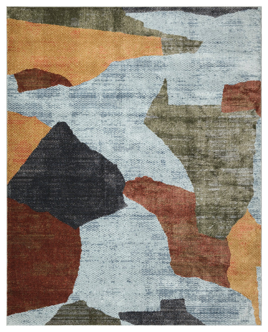 Nourison Home Nordic  Blue Multicolor  Contemporary
