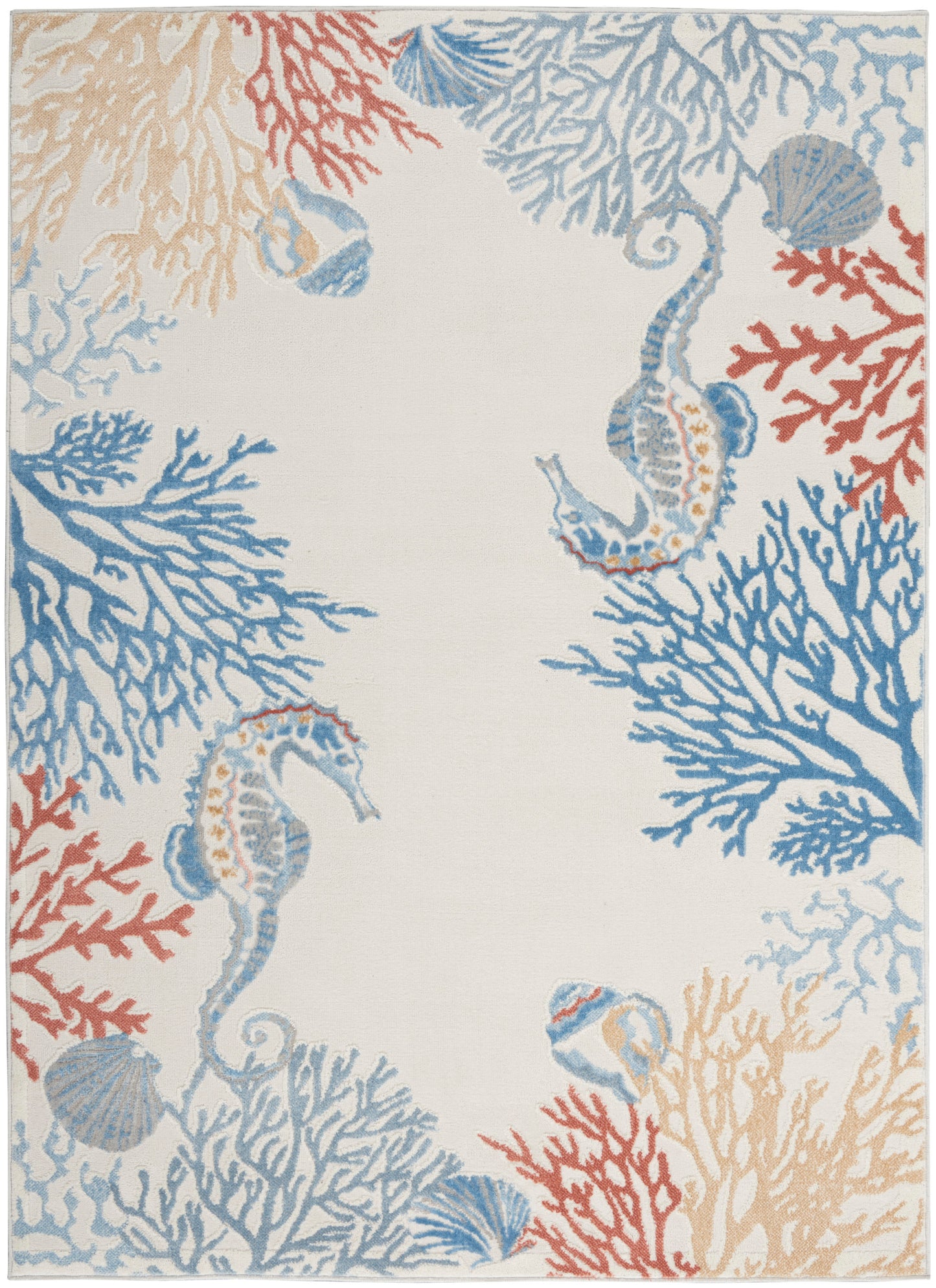 Nourison Home Seaside SDS03 Ivory Multicolor Contemporary Power-loomed Rug