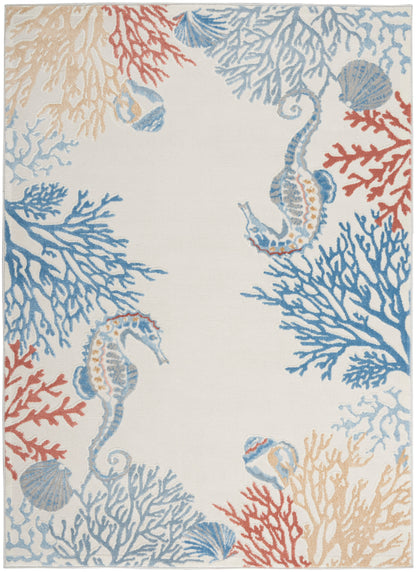 Nourison Home Seaside SDS03 Ivory Multicolor Contemporary Power-loomed Rug