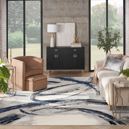 Nourison Home Splash  Grey Navy  Contemporary