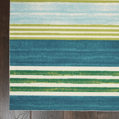 Waverly Sun N Shade  Green Teal  Contemporary
