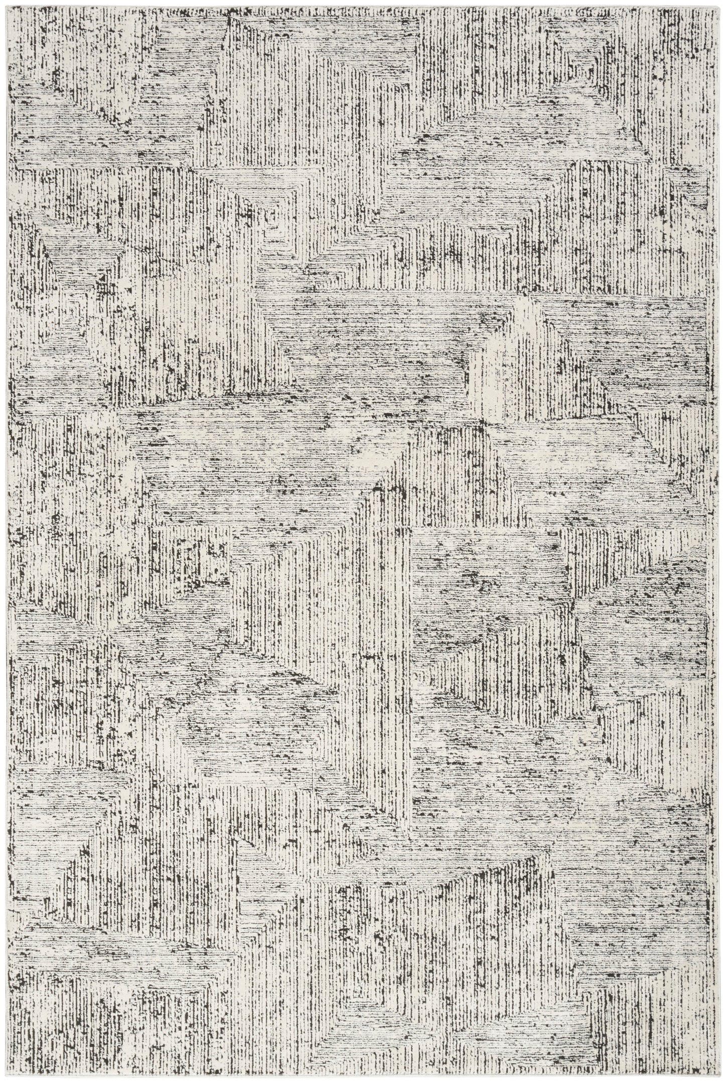 Calvin Klein CK024 Irradiant IRR01 Cream Black Contemporary Power-loomed Rug