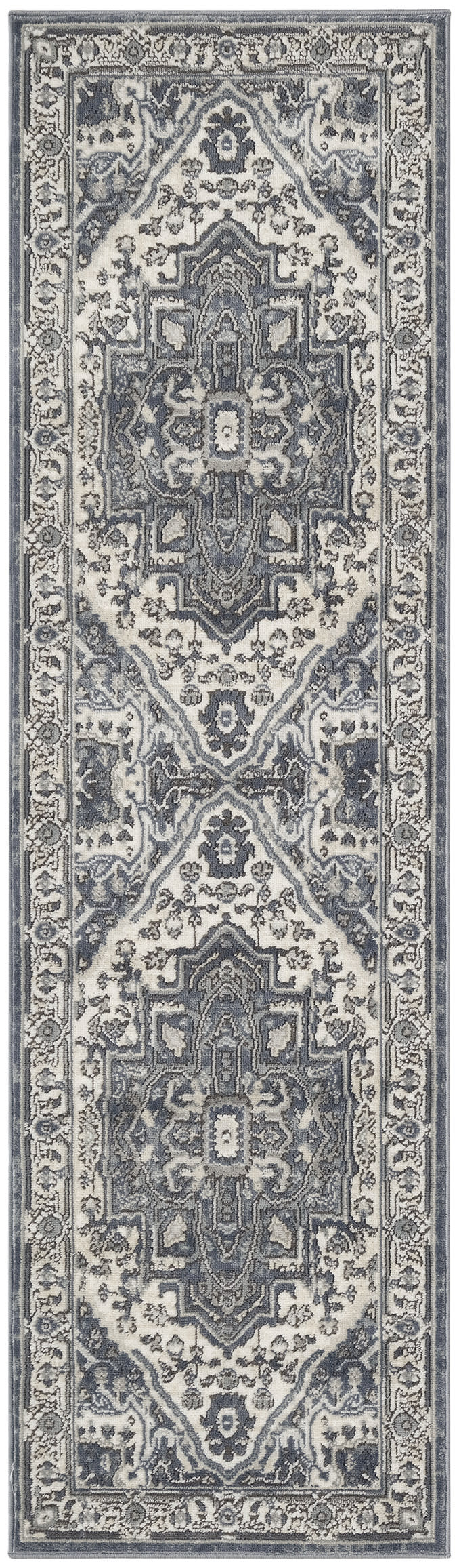 Nourison Home Quarry QUA18 Navy Ivory Traditional Power-loomed Rugs