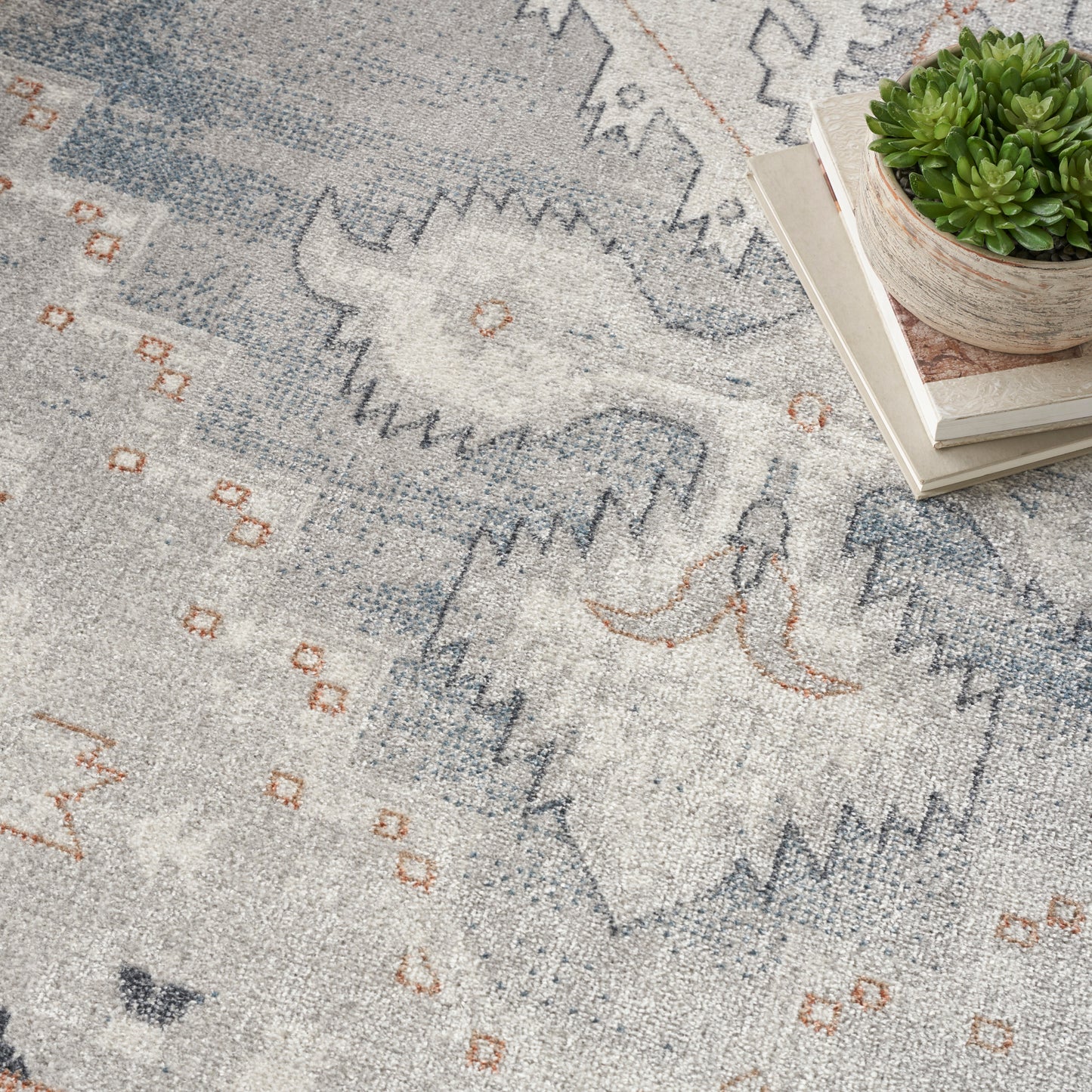 Nourison Home Astra Machine Washable  Light Blue  Traditional