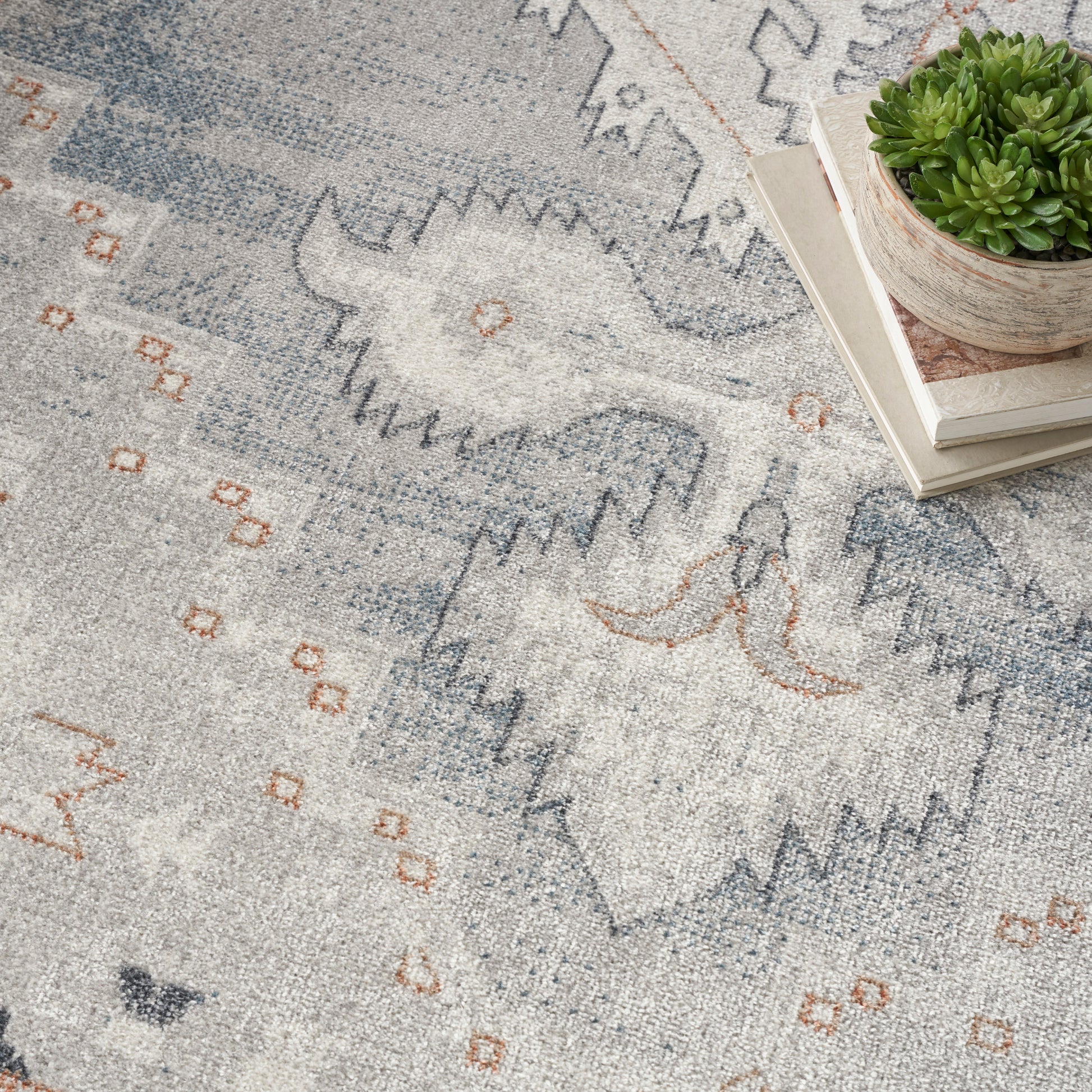 Nourison Home Astra Machine Washable  Light Blue  Traditional