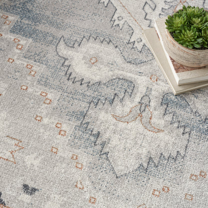 Nourison Home Astra Machine Washable  Light Blue  Traditional