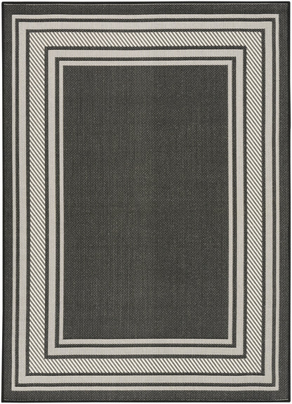 Nourison Home Horizon Indoor/Outdoor HOZ03 Black Contemporary Power-loomed Rug