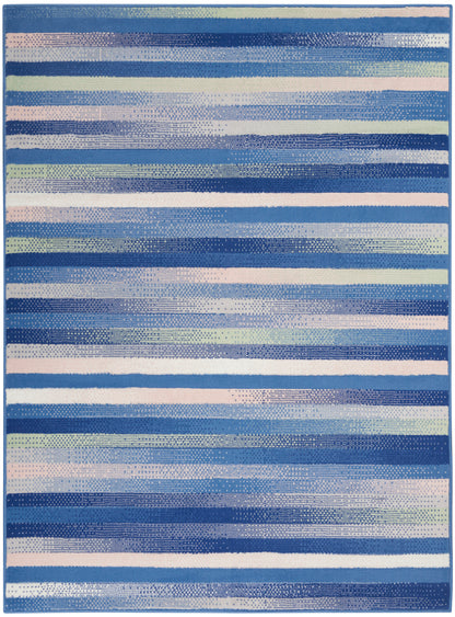 Nourison Home Whimsicle WHS12 Blue Multicolor Contemporary Power-loomed Rug