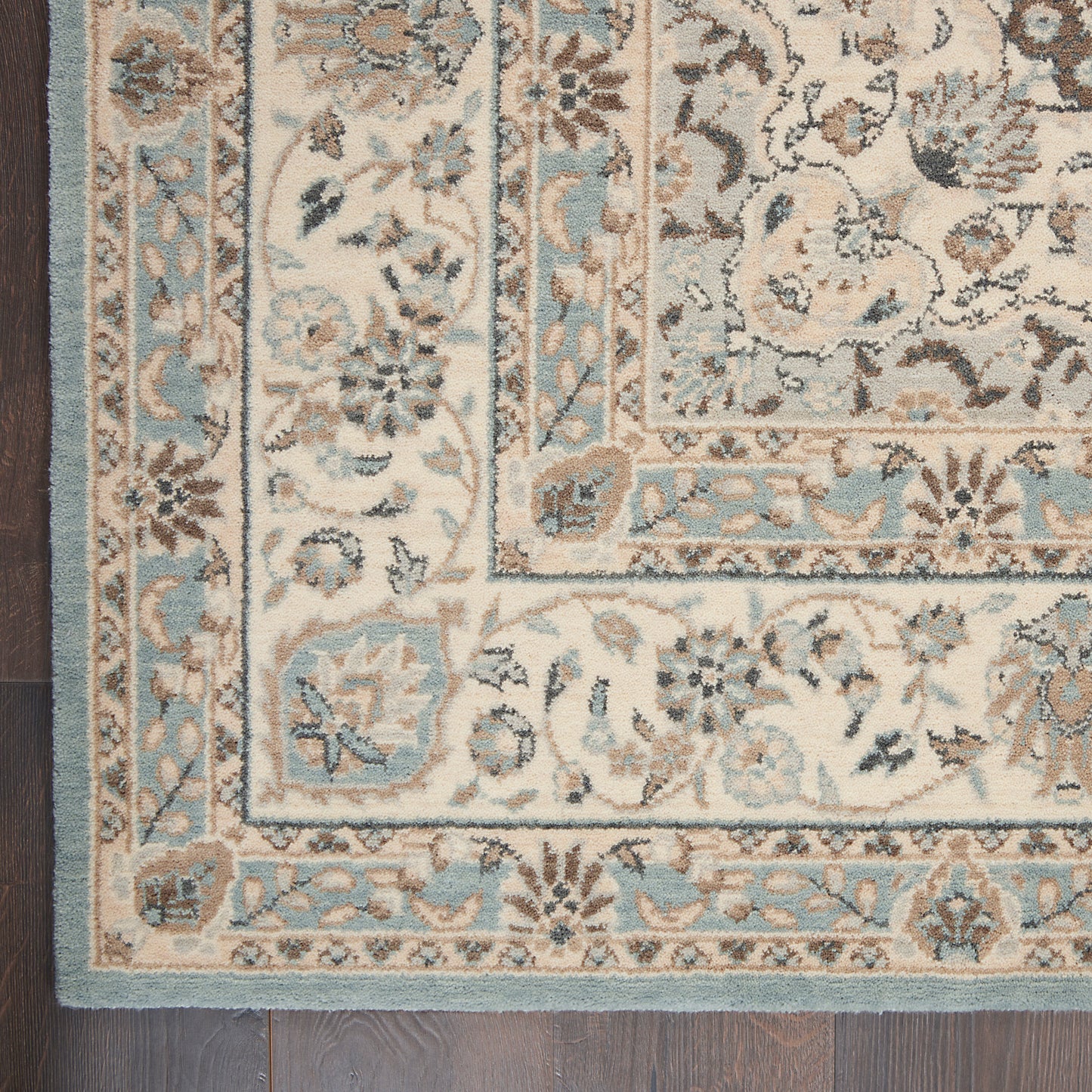 Nourison Home Living Treasures  Aqua Ivory  Traditional